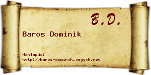 Baros Dominik névjegykártya